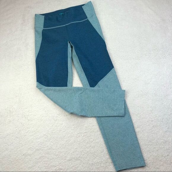 OUTDOOR VOICES LEGGINGS          2 TONE 7/8 LEGGINGS MIST/DEEP SEA - Picture 2 of 8